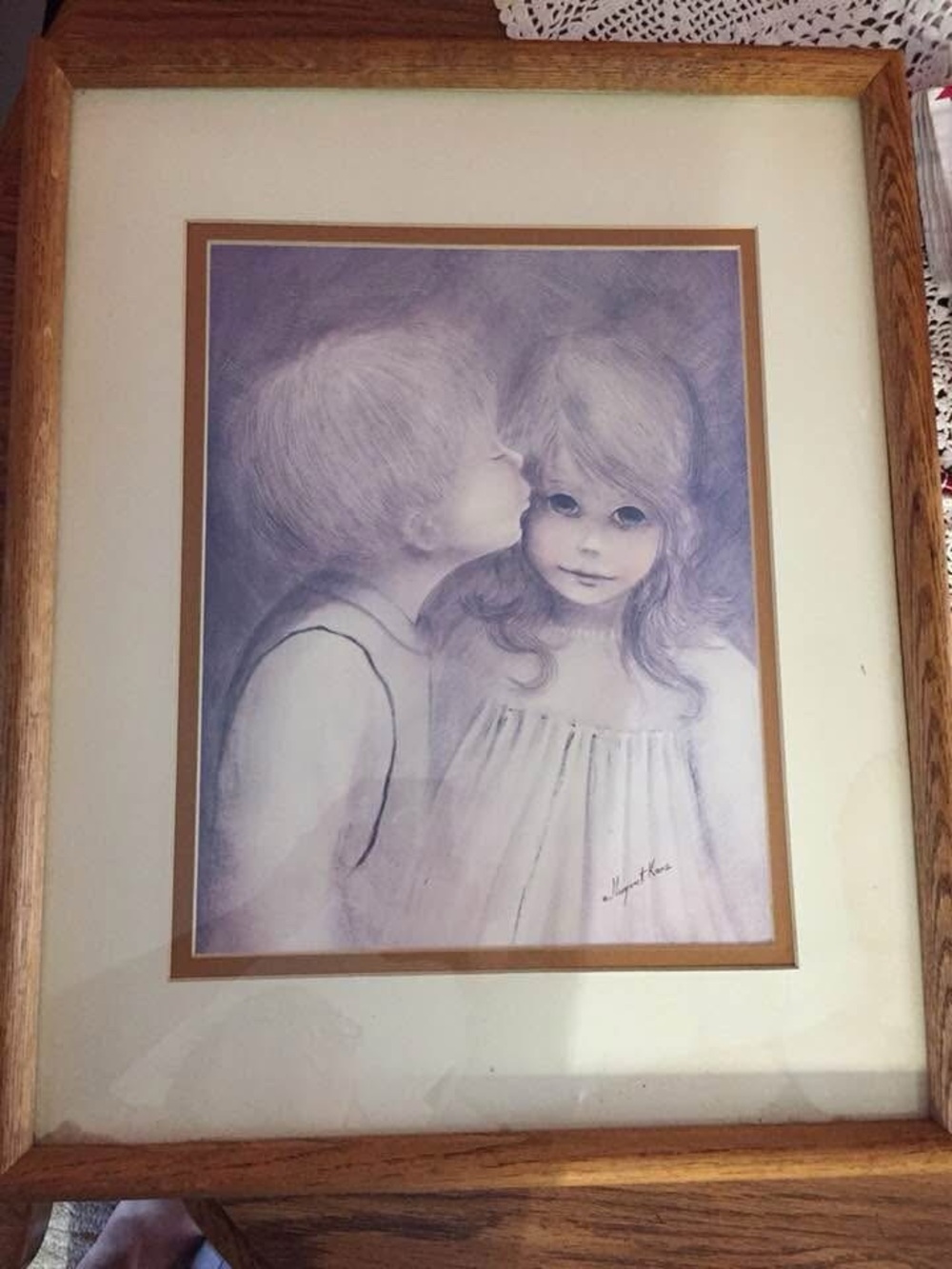 Framed Home Art Print - Lavender Toned Children Portrait by Margaret Kane